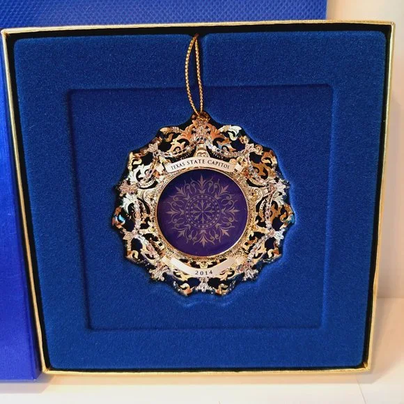 Texas State Capitol Ornament 2014 Blue Oculus Windows Christmas Collectible Box - Picture 2 of 6